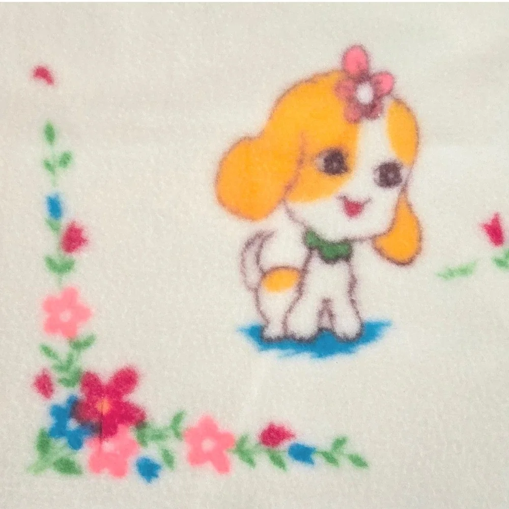 Vintage Satin Trim Infants Baby Blanket Cream Yellow Animal‎ Theme Taiwan